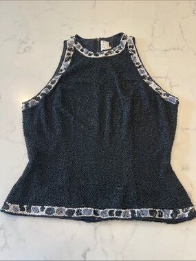 Riazee boutique sequin top Vintage Neiman Marcus
Beaded Amazing  Size 4